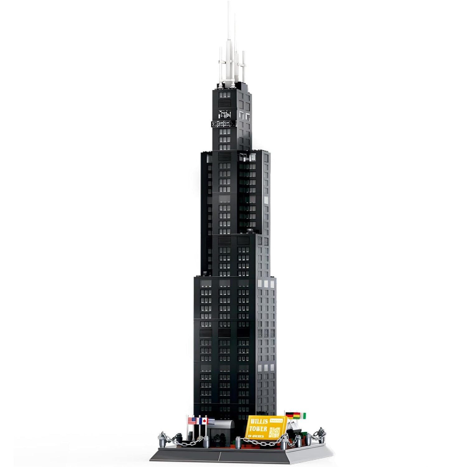Goirzi 1241Pcs Willis Tower Chicago Building Set World Landmark Architecture Model Collectible Toy for Kids and Adults